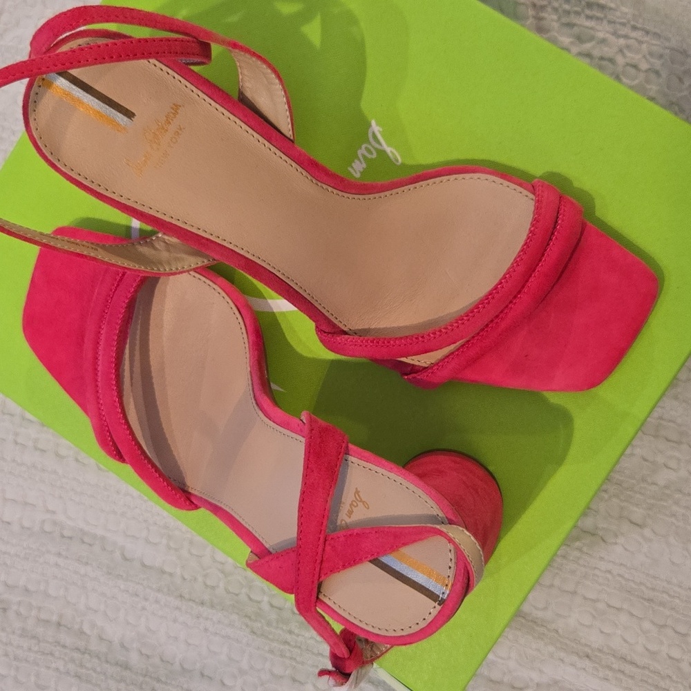 Sam Edelman Kia Suede Sandal Dahlia Pink 8M New - Picture 2 of 5